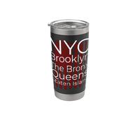 NYC Bronx Brooklyn Queens Staten Island - Camiseta Vaso térmico de acero inoxidable de doble pared