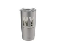 NYC Camiseta Skylines New York City That Never Sleeps Gift Tee Vaso térmico de acero inoxidable de doble pared