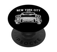 NYC Checker Taxi Cab For New York Lovers PopSockets PopGrip Adhesivo