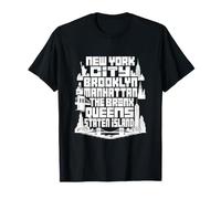 NYC New York City Boroughs Skyline Brooklyn Manhattan Camiseta