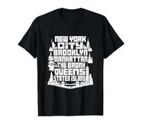 NYC New York City Boroughs Skyline Brooklyn Manhattan Camiseta gráfica económica