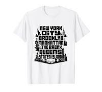NYC New York City Boroughs Skyline Brooklyn Manhattan Camiseta gráfica económica
