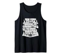NYC New York City Boroughs Skyline Brooklyn Manhattan Camiseta sin Mangas