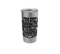 NYC New York City Boroughs Skyline Brooklyn Manhattan Vaso térmico de acero inoxidable de doble pared