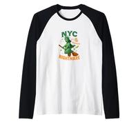 NYC Nightmare Halloween Design - cuteStatue of Liberty Witch Camiseta Manga Raglan