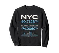 NYC Nueva York Coordina el diseño de Identidad de la Ciudad mínima Sudadera
