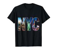 NYC Skyline Downtown Manhattan Nueva York Camiseta gráfica económica, Hombre, Negro, M