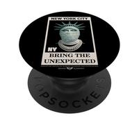 NYC Statue of Liberty with Fur Mask Bring The Unexpected PopSockets PopGrip Adhesivo
