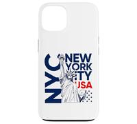 NYC tee Shirts New York City Statue of Liberty with USA Flag Carcasa para iPhone 13