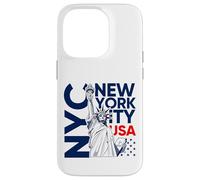 NYC tee Shirts New York City Statue of Liberty with USA Flag Carcasa para iPhone 14 Pro
