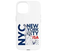 NYC tee Shirts New York City Statue of Liberty with USA Flag Carcasa para iPhone 15