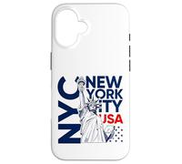 NYC tee Shirts New York City Statue of Liberty with USA Flag Carcasa para iPhone 16
