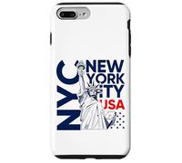 NYC tee Shirts New York City Statue of Liberty with USA Flag Carcasa para iPhone 7 Plus/8 Plus