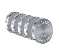 NYCEMAKEUP 5 pilas recargables LIR2450 de botón de litio de 3,6 V para auriculares, dispositivos portátiles, relojes y monitores pequeños