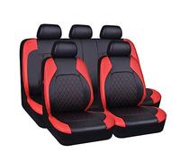 NYCH Fundas Asientos Coche para Volkswagen VW Polo V (6R, 6C) 2011 2012 2013 2014 2015 2016 2017 2018,9 Piezas Delanteros y Traseros Accesorios Piel Coches Interior,A/9pcs Set Red