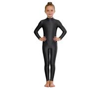 Nyeemya Bodies de Danza para Ballet Mono Largo Camiseta Traje de Cuerpo Entero para Niñas Mono de Danza Clásica Jumpsute Deportivo Maillot Gimnasia Ritmica Niña Negro C 13-14 años