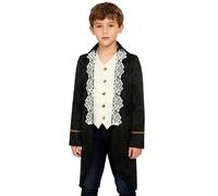Nyeemya Chaqueta de Época Victoriana para Niños Estilo Vintage Vestimenta Steampunk Esmoquin Disfraz Renacentista de Juego de Roles 5-16 Años Negro 5-6 años