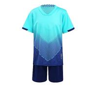 Nyeemya Conjunto Deportivo Niño Chándal de 2 Piezas Set Camiseta Manga Corta y Pantalón Corto para Deporte Ropa Running Fitness Cielo azul C 13-14 años