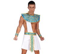 Nyeemya Disfraz de César Romano Hombre Adulto Gladiador Faldas un Hombro Top Costumes Carnaval Party Túnica Outfits Blanco D M