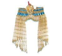 Nyeemya Disfraz Egipcia Mujer Adulto Cleopatra Pelucas largas Collar de cuello Para de Cosplay Fiesta Dorado B M
