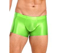 Nyeemya Glossy Calzoncillos Hombre Boxer Trunks Masculina Ropa Interior Deportivos Shorts de Ciclismo Pantalones Cortos Verde Fluorescente M