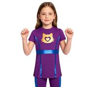 Nyeemya Niña Disfraz Gato Niñas Vestido Traje Super Jóvenes Camisas Gatito Púrpura 7-8 años