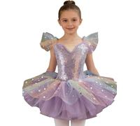 Nyeemya Ropa De Ballet para Niña Body Clásico Competiciones Actuación Aprendiz Cuero Toalla Gracia Púrpura 11-12 años