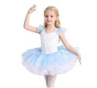 Nyeemya Ropa De Ballet para Niña Vestido Baile Princesa Bailar Actuación En El Escenario Desfile Un Azul Claro 5-6 años