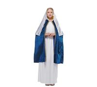 Nyeemya Traje Toga Mujer Ropa Árabe Maillot Manga Larga Vestido La Virgen María Disfraces Religiosos Máscara Azul M