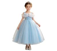 Nyeemya Vestido Comunion Niña Traje De Cumpleaños Boda Y Baile Graduación Ropa Vestirse Princesa Halloween Azul Cielo 120