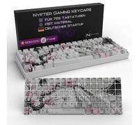 Nyfter - Premium Sakura Keycaps ISO 60% y 75% Custom Keycabs ISO Layout para teclados mecánicos (Sakura White, 75%)