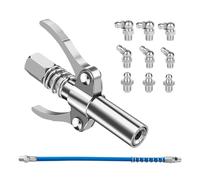 NYGGTYK 1 alicate de bloqueo de doble mango, boquilla para pistola de grasa, con 1 tubo de resorte, M6, M8, M10, boquilla recta curvada, boquilla para pistola de grasa, boquilla para pistola de grasa,