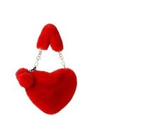 NYGGTYK 1 Bolso Rojo En Forma De Corazón, Lindo Bolso De Felpa, Linda Bolsa De Cuerpo Cruzado Para Mujeres, Bolso De Hombro De Cadena Suave Creativa, Bolsa De Ropa De Moda.