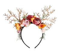NYGGTYK 1 diadema de cervatillo, diadema de cuernos de reno, accesorio de disfraz de hada del bosque, accesorio creativo para la cabeza, gorro de animal, adecuado para fiestas, cosplay y sesiones de