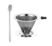 NYGGTYK 1 filtro de café de malla 800, 1 placa base, 1 funda de silicona, 1 cuchara de café, juego de filtro de café, filtro de café reutilizable, café para verter