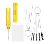NYGGTYK 1 juego de 10 piezas con raspador, 1 bolsillo con cremallera, cepillo de limpieza, herramienta de limpieza de aerógrafo, herramienta de limpieza de boquillas