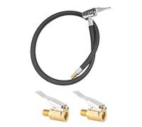 NYGGTYK 1 manguera inflable, 2 adaptadores de bomba de aire, adaptador de bomba de aire, adaptador de válvula de coche, conector rápido, rosca fina, manguera articulada de palanca, indispensable para