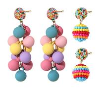 NYGGTYK 1 Par De Sementales De UVA Y 1 Par De Pernos De Bola De Bayberry, Pendientes Coloridos, Tachuelas De Personalidad De Moda, Tachuelas Creativas, Accesorios De Ropa