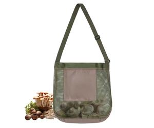 NYGGTYK 1 Pieza De Bolsas De Almacenamiento De Champiñones Verdes, Bolsa De Malla Transpirable, Bolsa De Almacenamiento Multifunción Plegable, Bolsa De Hombro Ajustable.