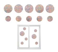 NYGGTYK 10 pegatinas para ventana de prisma, pegatinas redondas de arco iris, pegatinas de cristal electrostático, pegatinas antipájaros prisma para ventanas de cristal, prismas de cristal