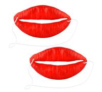 NYGGTYK 2 máscaras de labios de salchicha, máscaras de labios rojos, accesorios de broma, máscaras de goma, máscaras de cosplay, máscaras de entretenimiento para espectáculos, magia y fiestas