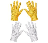 NYGGTYK 2 Pares De Guantes De Lentejuelas, Elees Guantes Brillantes, Guantes Creativos De Actuación, Hombres Y Mujeres Universales, Decoración De Disfraces del Festival De La Fiesta.