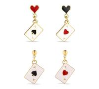 NYGGTYK 2 Pares De Pendientes De Cartas, Pendientes Creativos, Pendientes Interesantes, Pendientes De Personalidad De Moda, Accesorios De Ropa