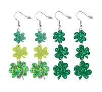 NYGGTYK 2 Pares De Pendientes De Trébol De Cuatro Hojas, Aretes Coles Largos, Pendientes Acrílicos, Aretes De Fiesta, Pendientes Creativos, Accesorios De Ropa