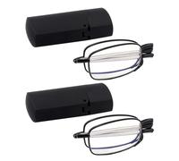 NYGGTYK 2 Pieces of Reading Glasses for Men, Foldable Reading Glasses, Flip Reading Glasses, Compact Pocket Reading Glasses, Mini Reading Glasses, Reading Glasses 2.0, Unisex