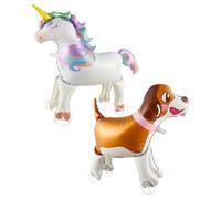 NYGGTYK 2 Piezas De Globos De Animales, Globos De Caballos De Perros Arcoiris, Globos En Pie con Ruedas, Juguetes De Globos para Niños, Globos De Cine De Aluminio Creativo, Decoración De Fiestas.