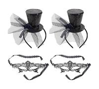 NYGGTYK 2 Piezas Tabadillas De Cabeza Y 2 Piezas Mascaras para Los Ojos, Diademas De Lentejuelas, Diademas De Fiesta, Accesorios para Fotos, Accesorios para Disfraces De Fiesta