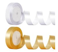 NYGGTYK 2 Rollos De Cinta, Cinta De Oro Blanco, Cinta De Envasado De Regalo De Artesanía De Bricolaje, Cinta De Regalos Multipropósito, Cinturón Decorativo De Caja Creativa