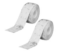 NYGGTYK 2 rollos de cinta de sellado de mármol, 3,8 cm x 3,2 m, cinta decorativa para el hogar, resistente al agua y al moho, adecuada para la protección de bordes de cocinas, lavabos, baños y duchas