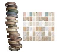 NYGGTYK 20 Rollos De Cinta Fina, 1 Paquete De Papel De Material, Cinta Creativa del Manual Retro, Cinta Decorativa De Bricolaje, Cinta Estética del Álbum De Recortes, Cinta Divertida.